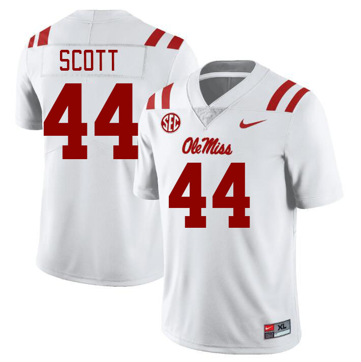 Ole Miss Rebels #44 Ali Scott College Football Jerseyes Stitched Sale-White